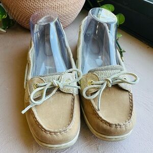 Women's Sperry Angelfish Python Lin/ Gold  boat size 8M